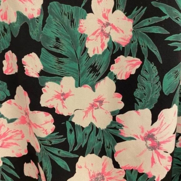 Bohemian tropical floral tiered lined camisole w pom pom fringe. Women’s size XL - Picture 5 of 6